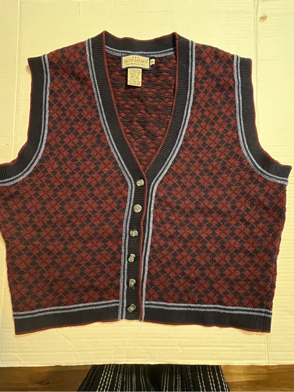 VTG academia geometric pattern Sweater Vest M Eclectic grandpa 90’s preppy knit